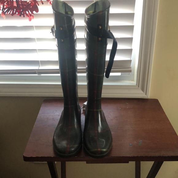 Ralph Lauren Green Plaid Rain boots - Picture 4 of 4